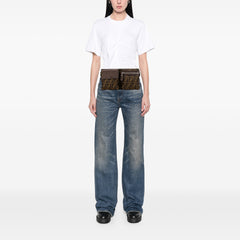 Zucca Canvas Double Pocket Belt Bag