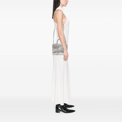 Nano Metallic Crinkled Calfskin Supple Sac De Jour Satchel