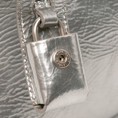 Nano Metallic Crinkled Calfskin Supple Sac De Jour Satchel