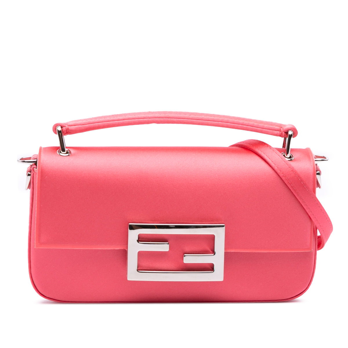 Satin Phone Pouch Baguette Satchel