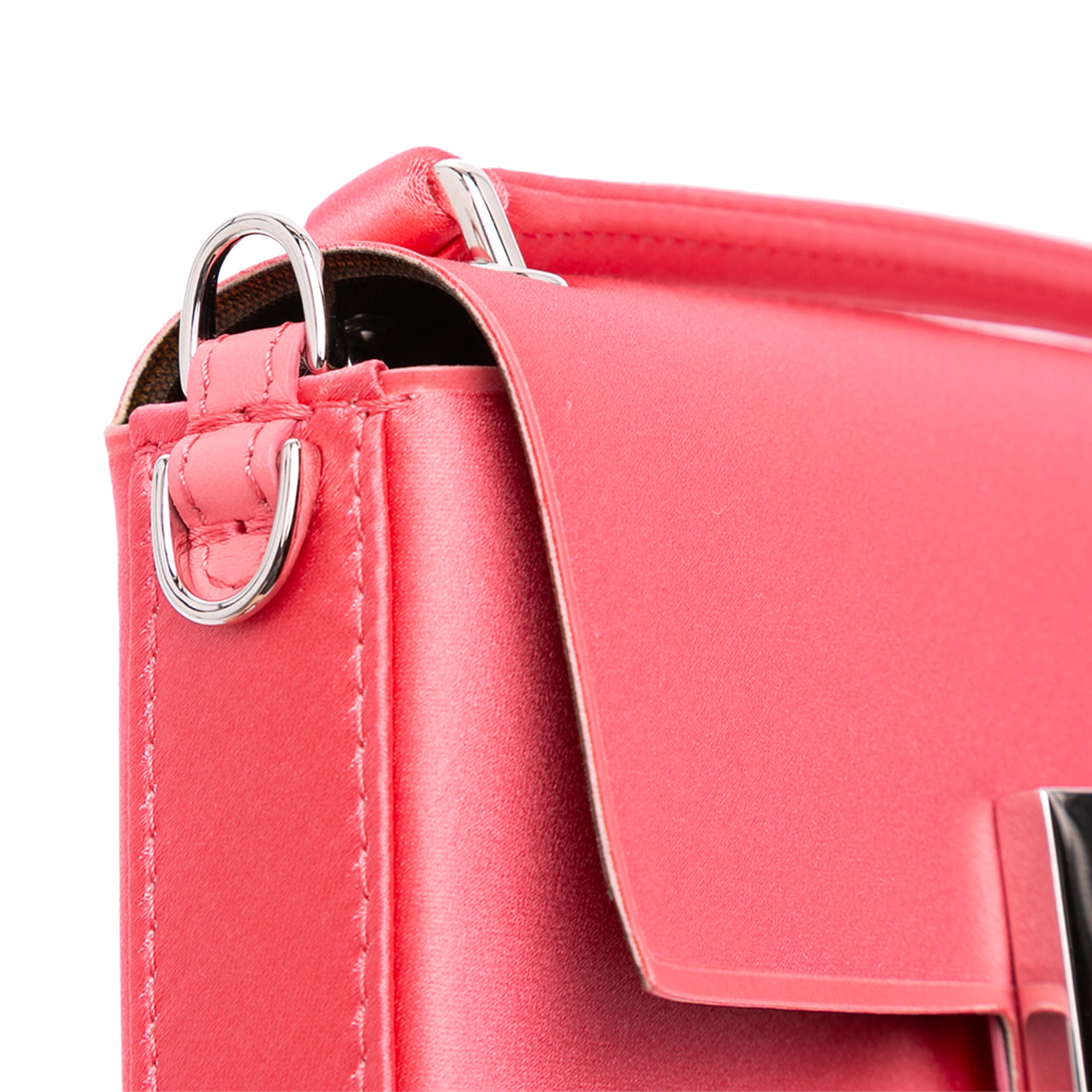 Satin Phone Pouch Baguette Satchel