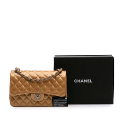 Jumbo Classic Metallic Patent Double Flap