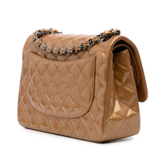Jumbo Classic Metallic Patent Double Flap