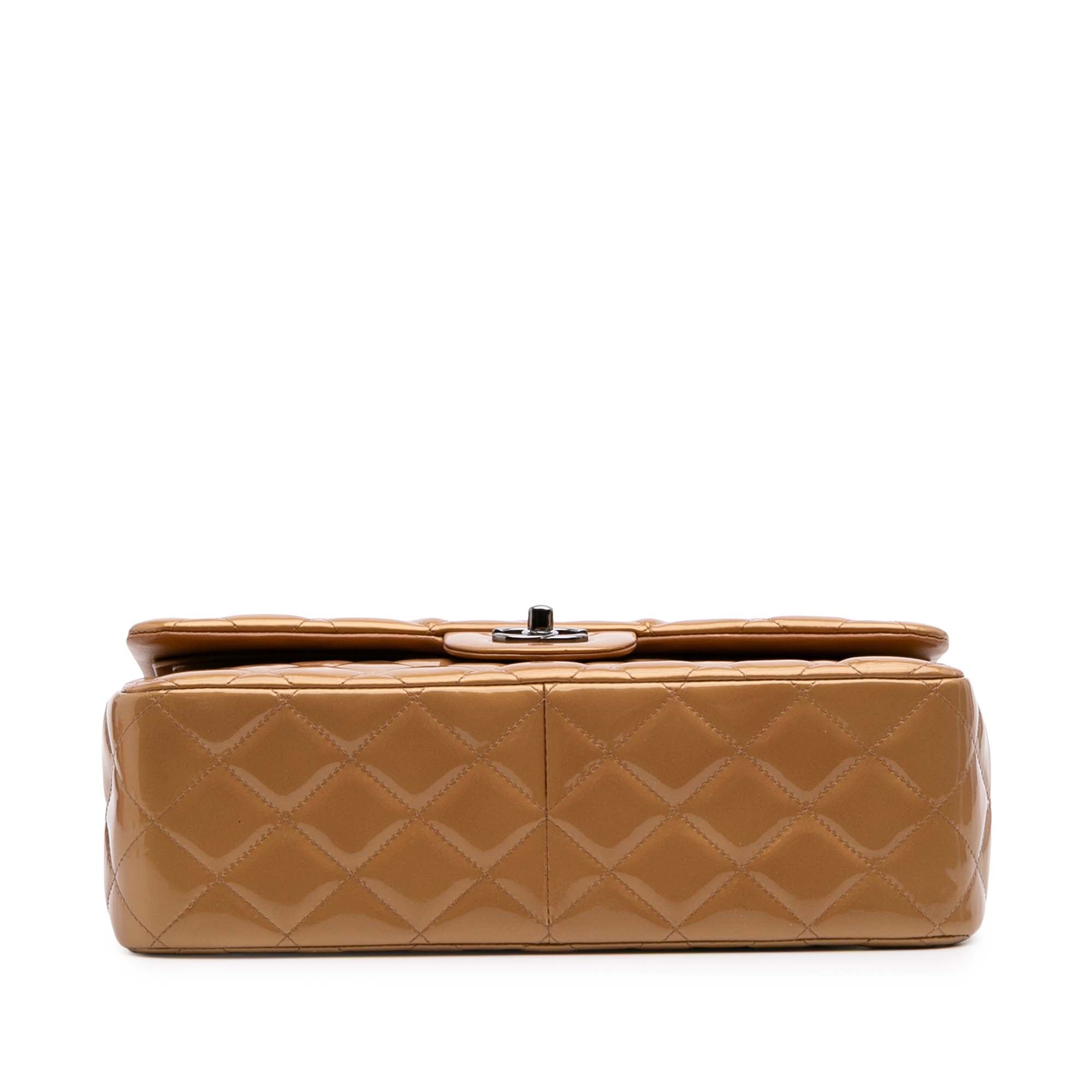 Jumbo Classic Metallic Patent Double Flap