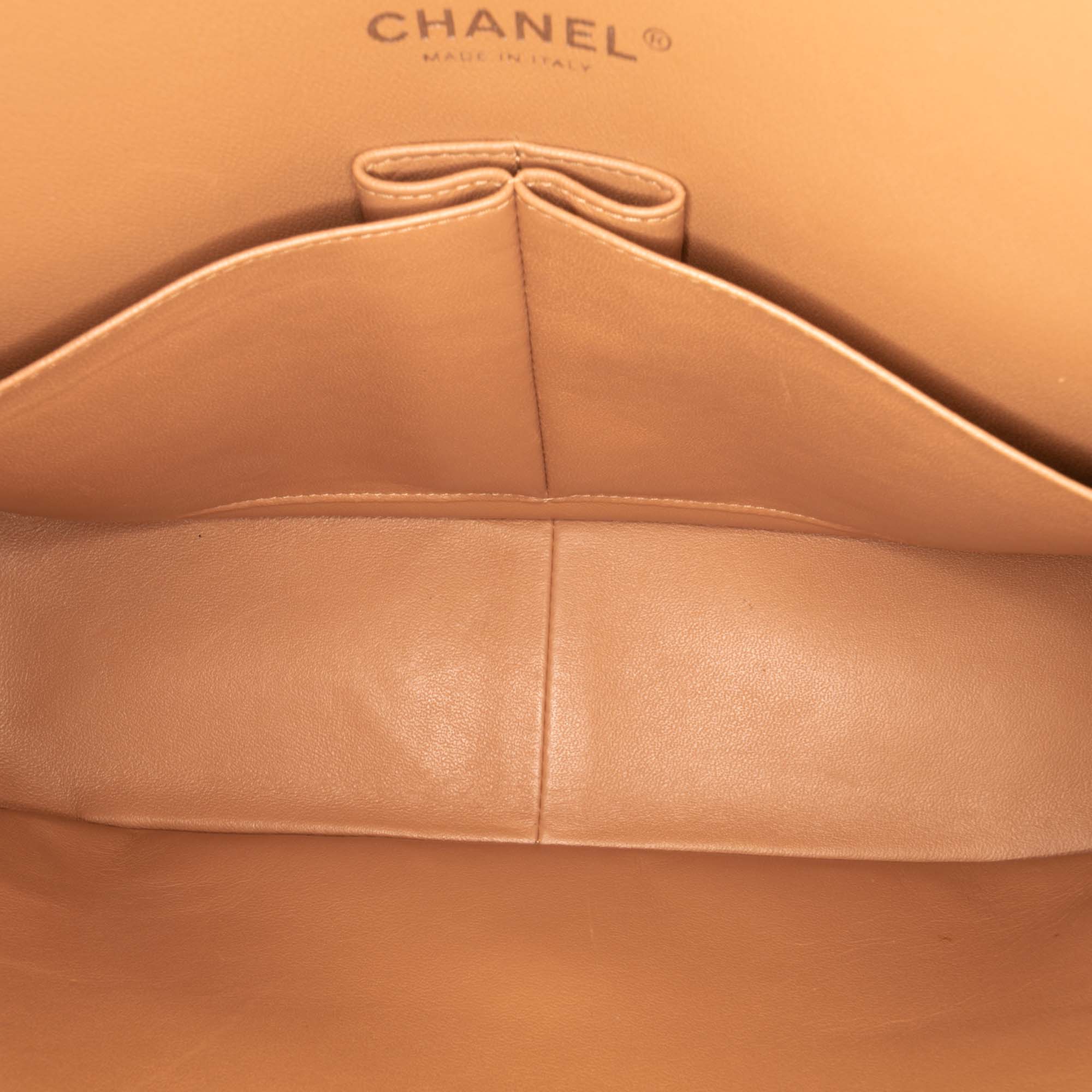 Jumbo Classic Metallic Patent Double Flap