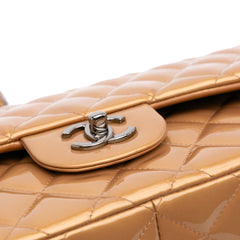 Jumbo Classic Metallic Patent Double Flap