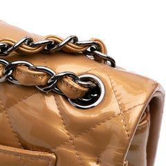 Jumbo Classic Metallic Patent Double Flap