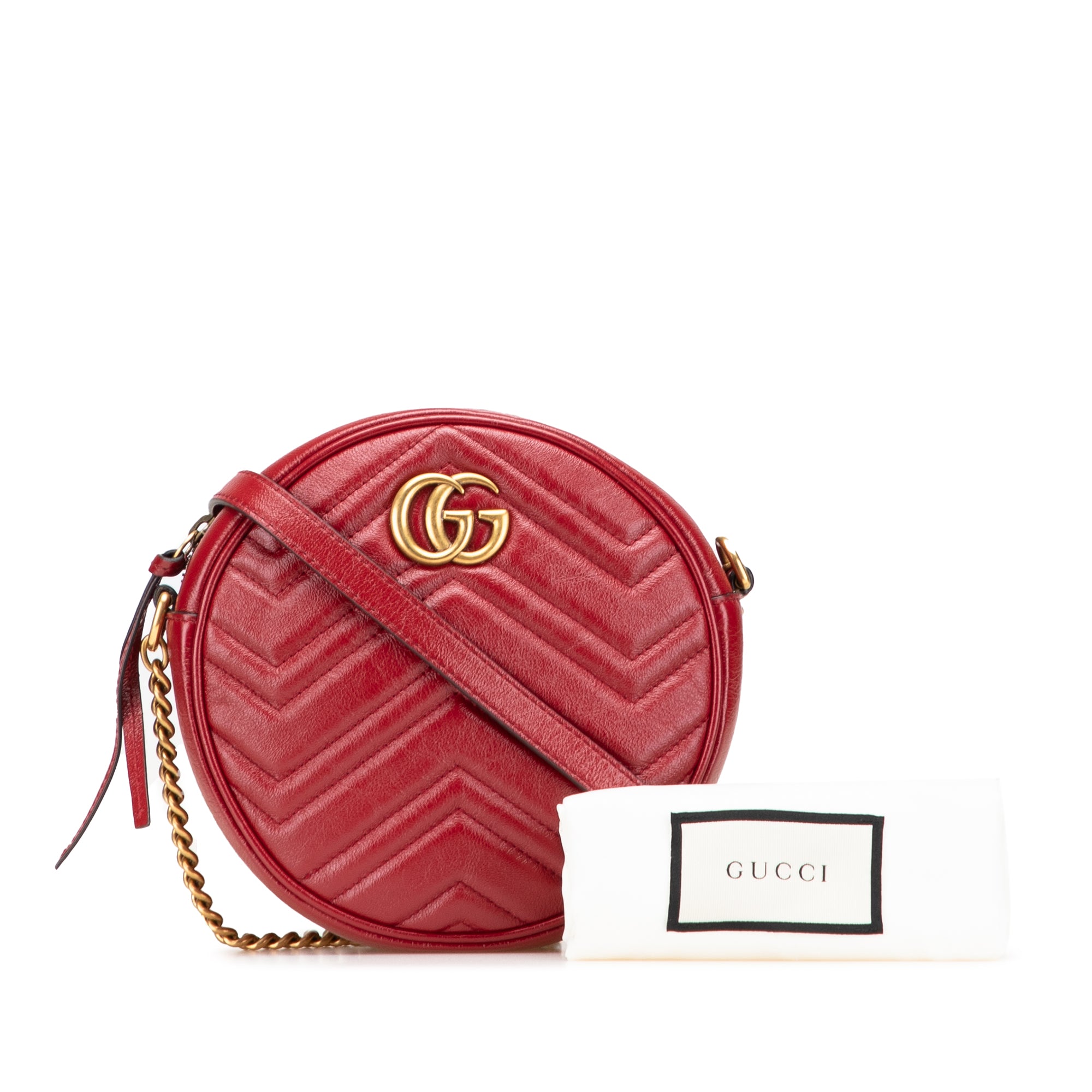 Mini GG Marmont Matelasse Leather Round Crossbody
