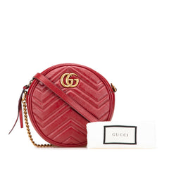 Mini GG Marmont Matelasse Leather Round Crossbody