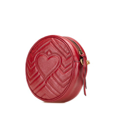 Mini GG Marmont Matelasse Leather Round Crossbody