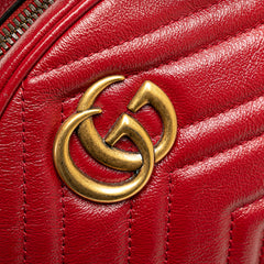 Mini GG Marmont Matelasse Leather Round Crossbody