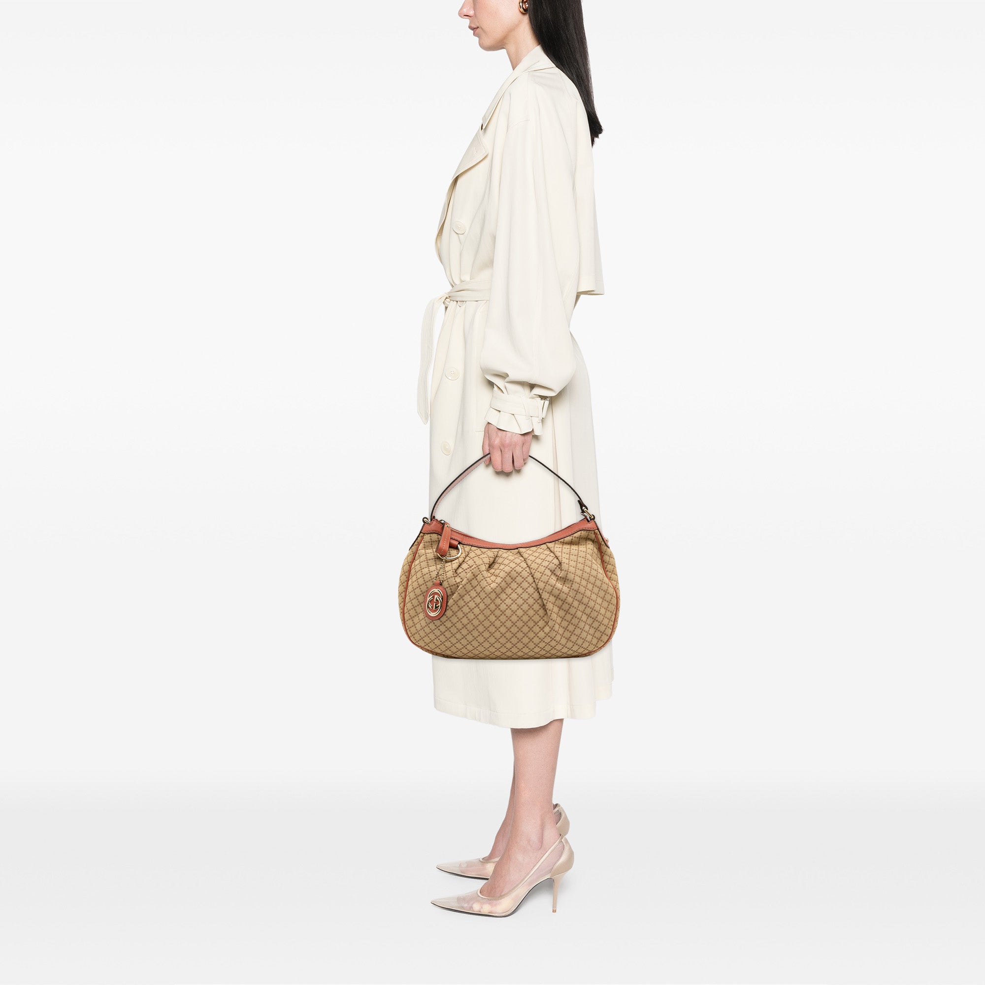Diamante Canvas Sukey Shoulder Bag