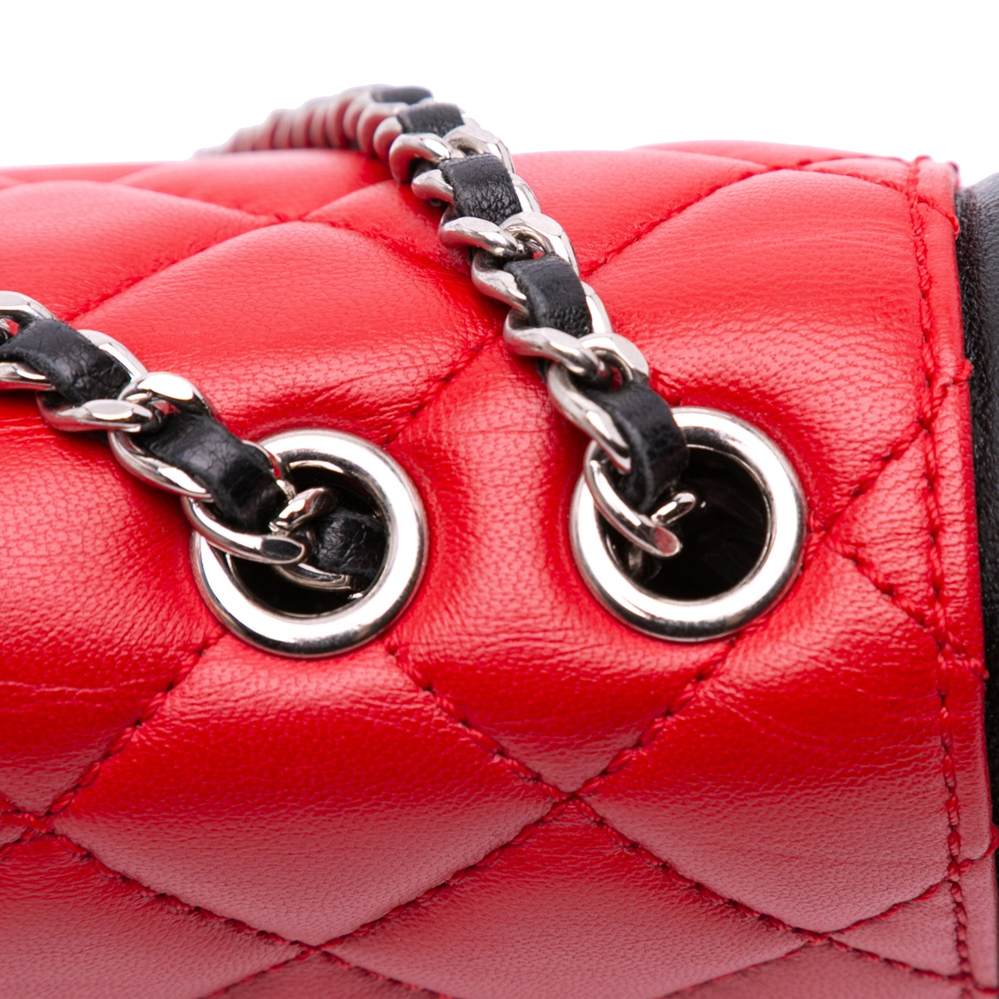 Medium Bicolor Quilted Lambskin Graphic Flap