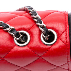 Medium Bicolor Quilted Lambskin Graphic Flap