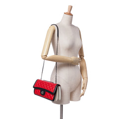 Medium Bicolor Quilted Lambskin Graphic Flap