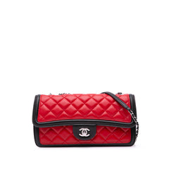 Medium Bicolor Quilted Lambskin Graphic Flap