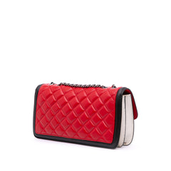 Medium Bicolor Quilted Lambskin Graphic Flap