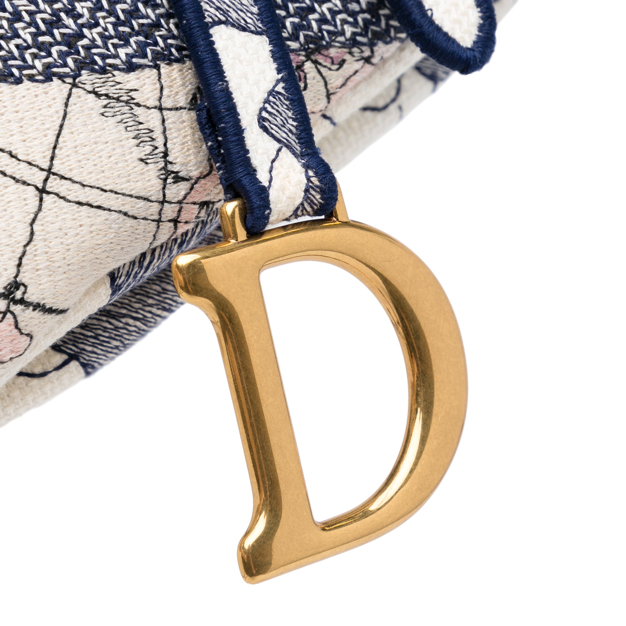 Embroidered Canvas Around The World Saddle Bag_8