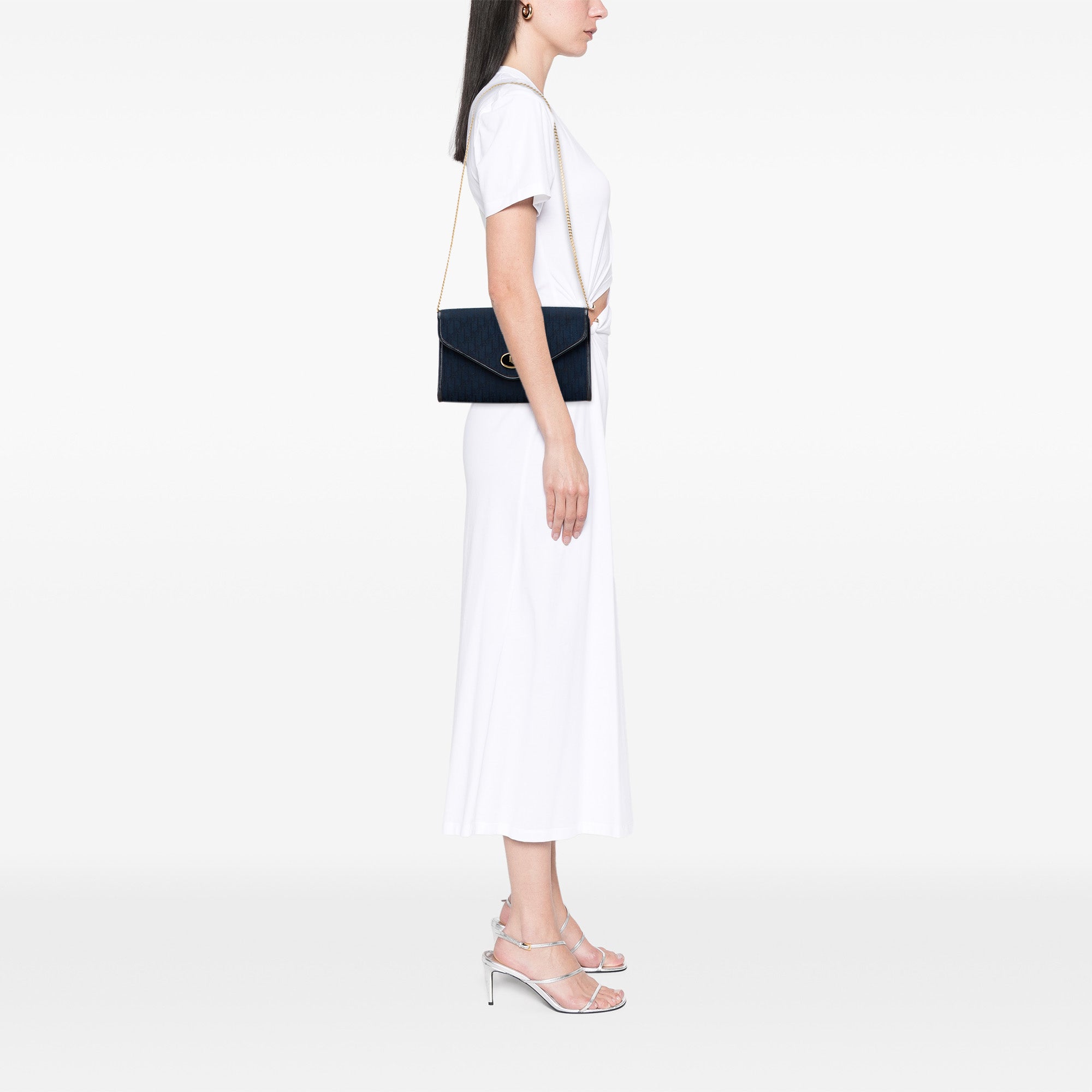 Oblique Canvas Chain Shoulder Bag