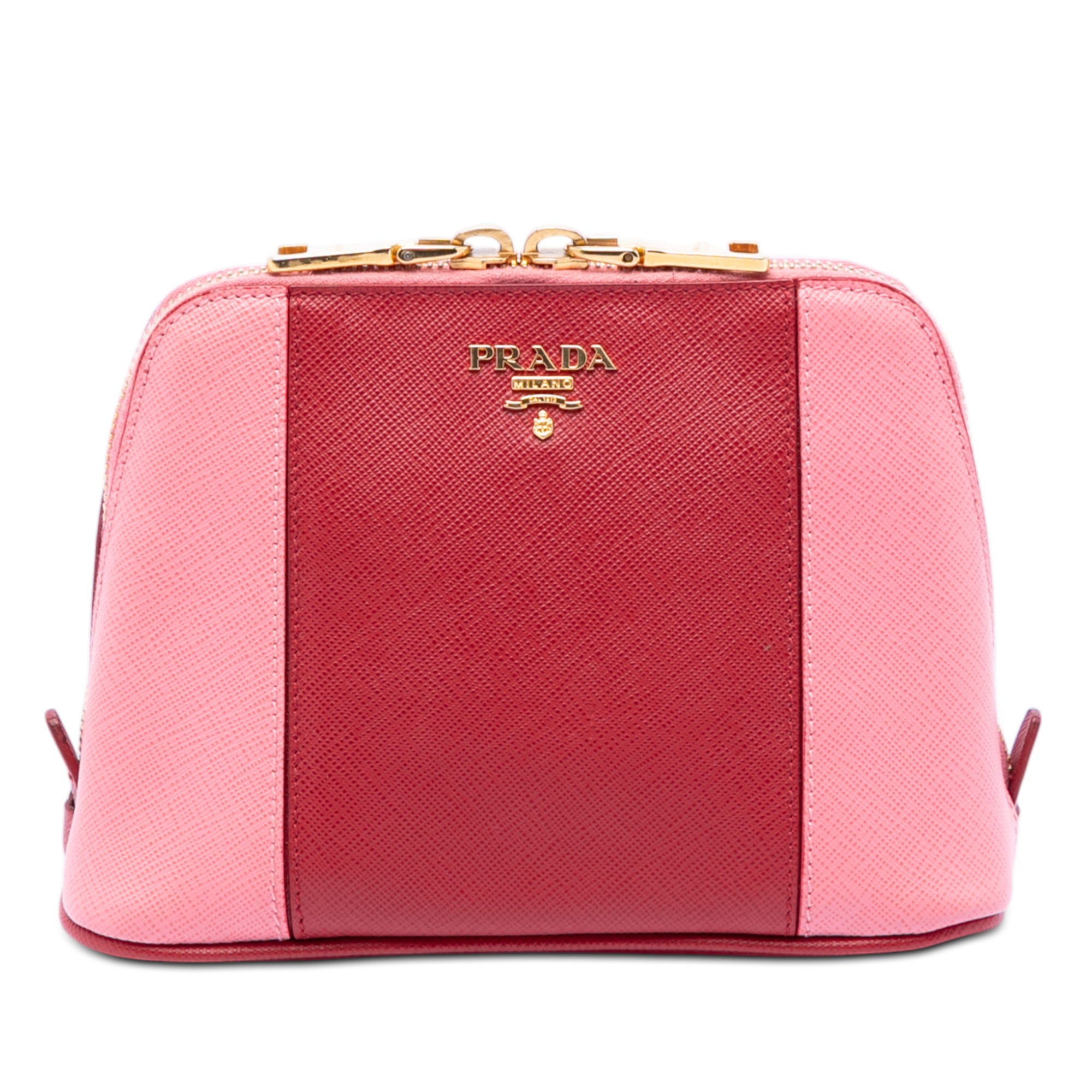 Bicolor Saffiano Cosmetic Pouch