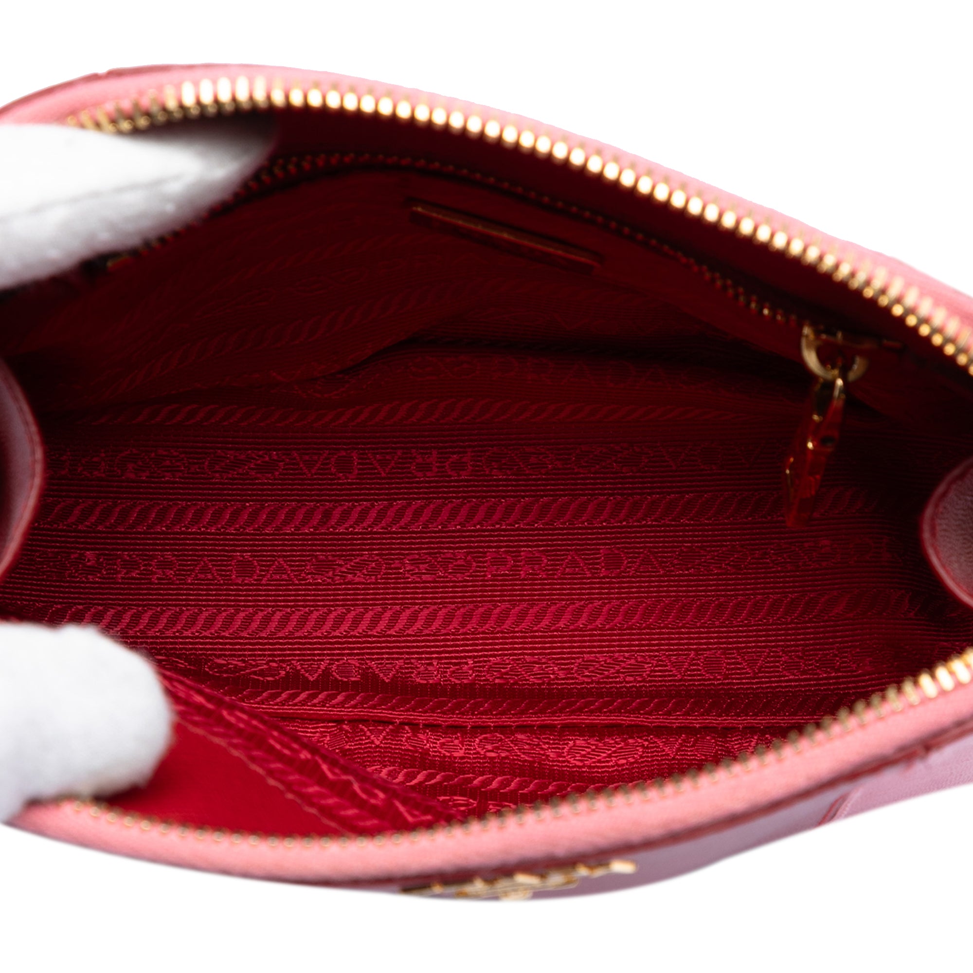 Bicolor Saffiano Cosmetic Pouch