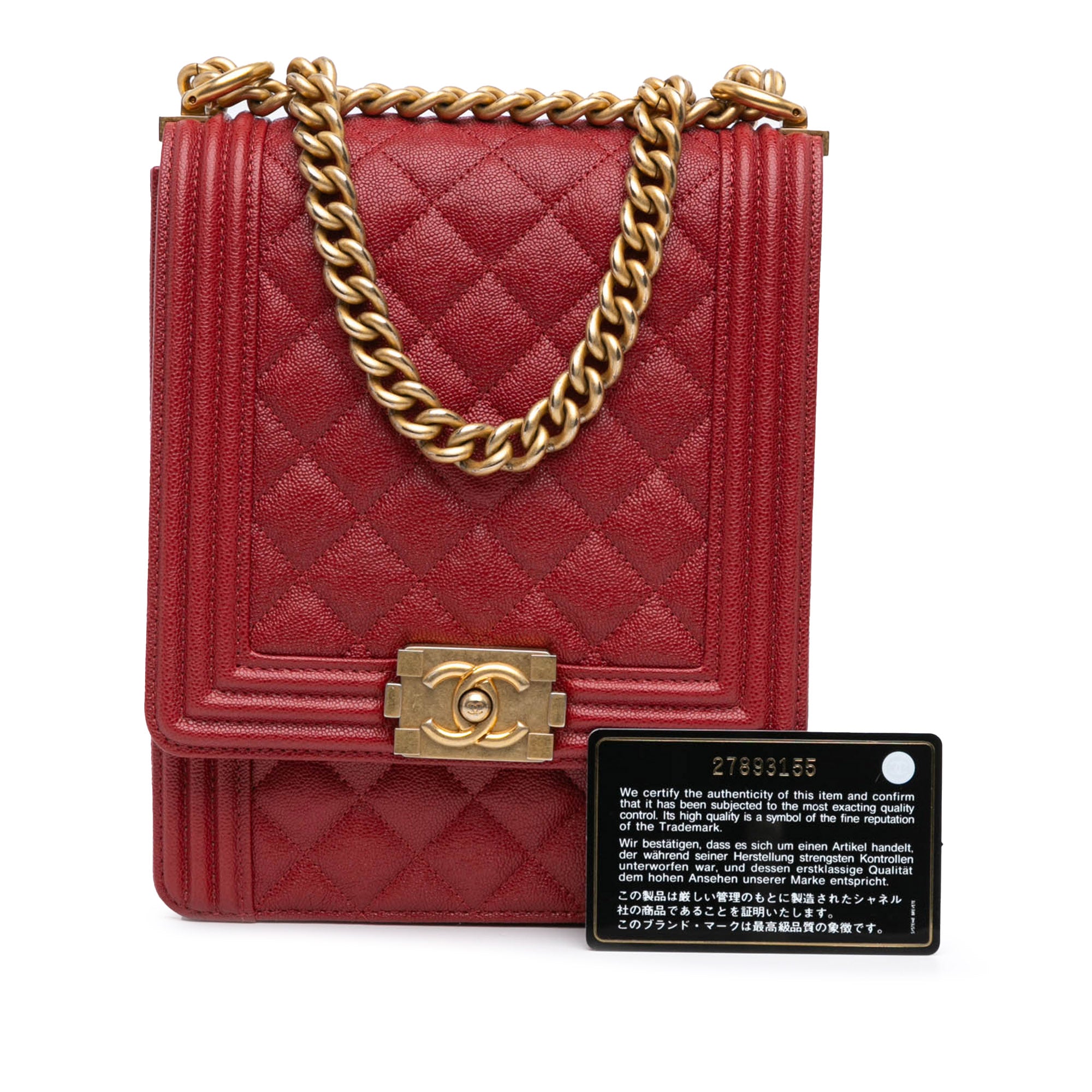 Quilted Caviar North South Boy Flap