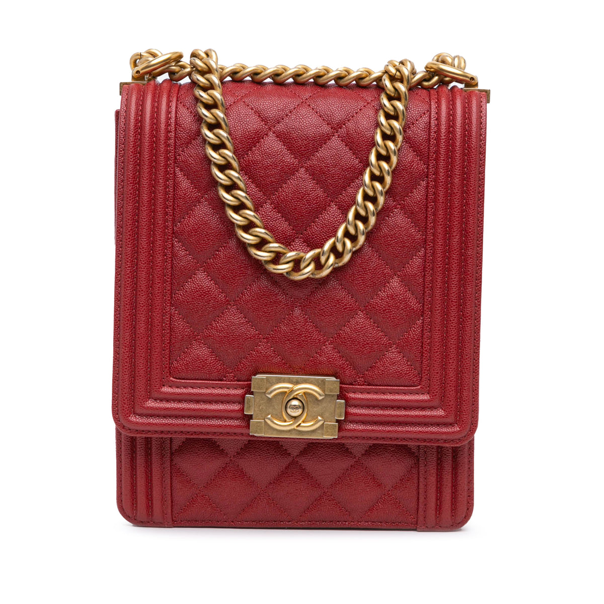 Quilted Caviar North South Boy Flap