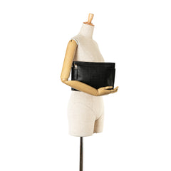 Leather Anagram T Clutch