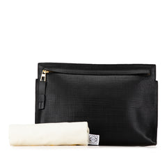 Leather Anagram T Clutch