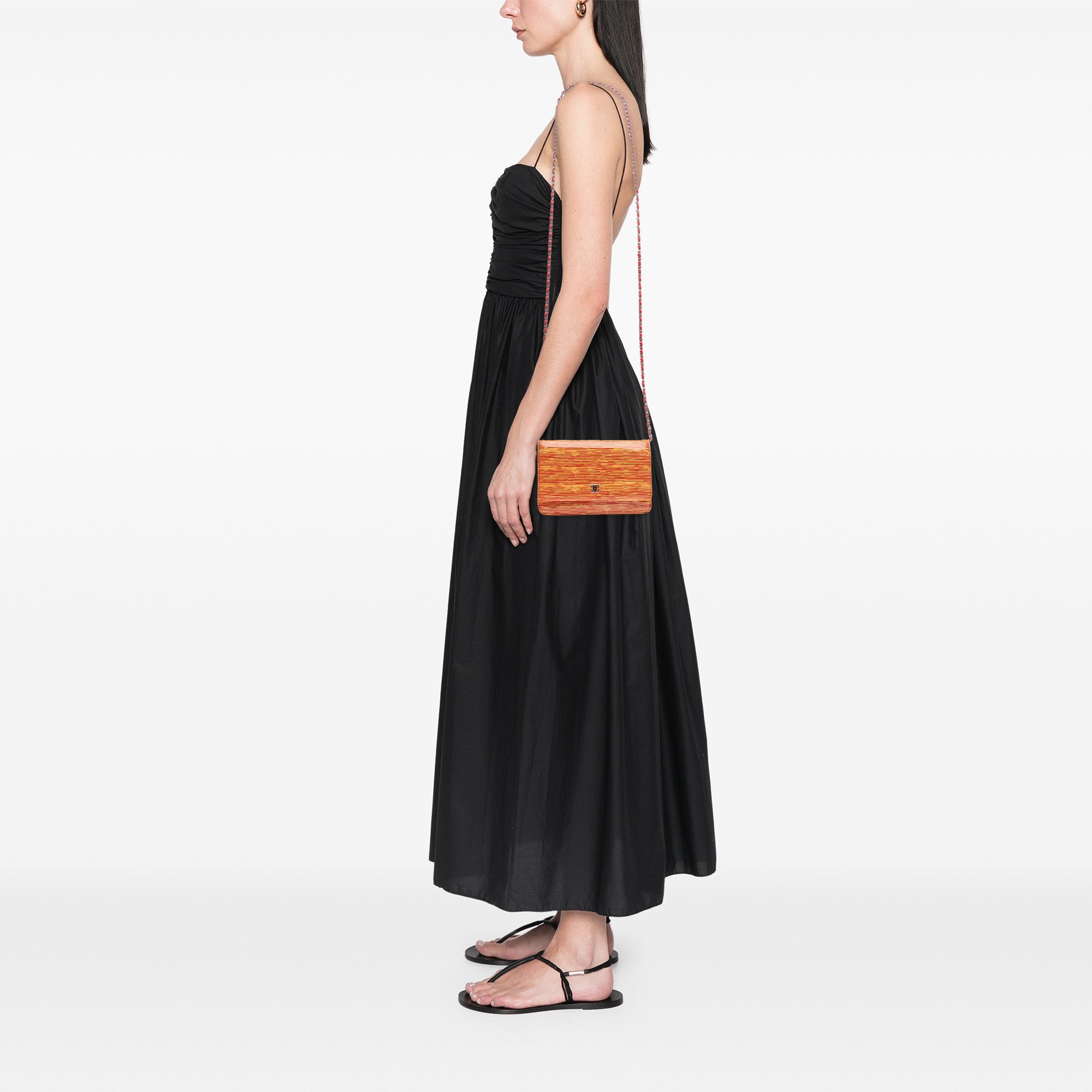 Patent Striped Wallet On Chain