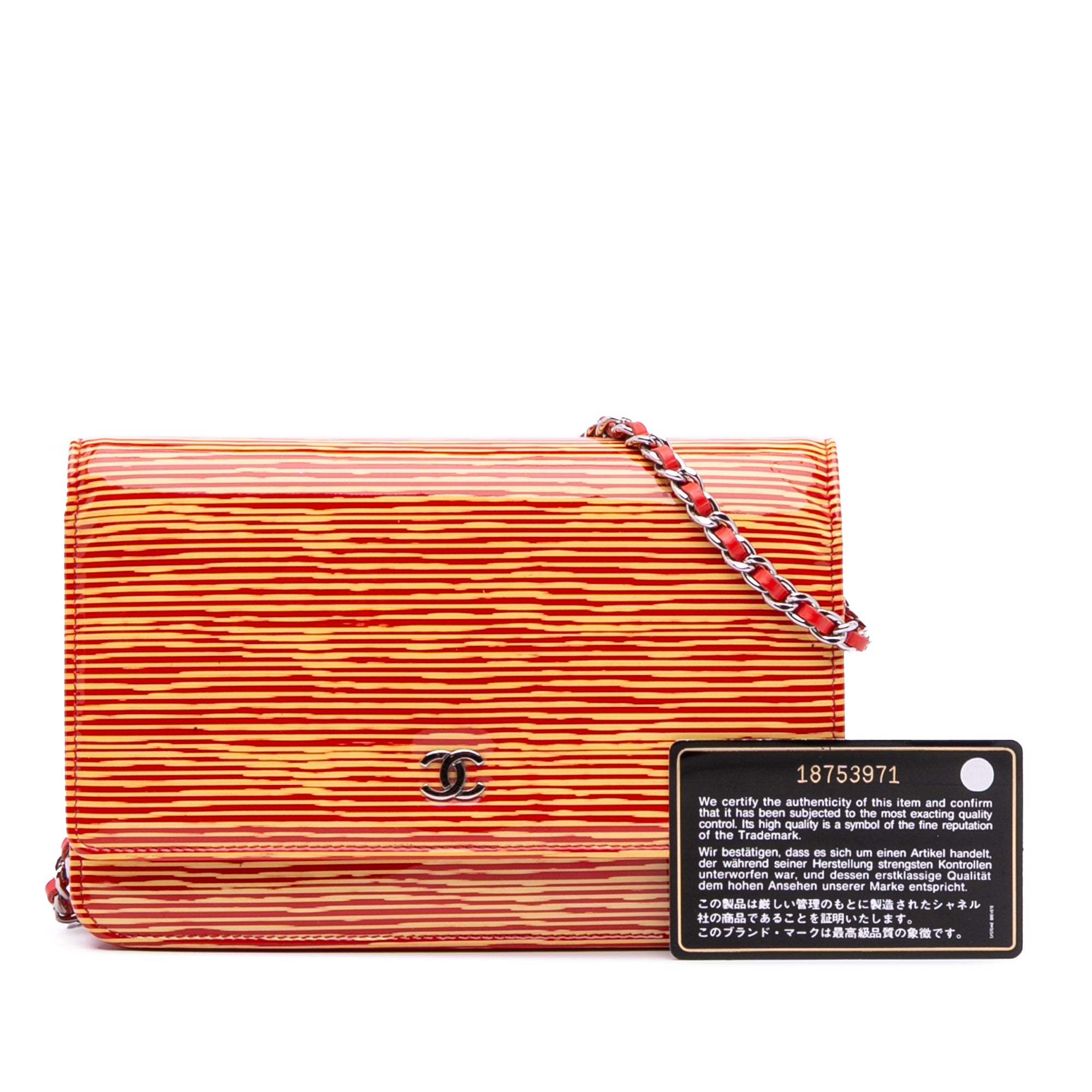 Patent Striped Wallet On Chain