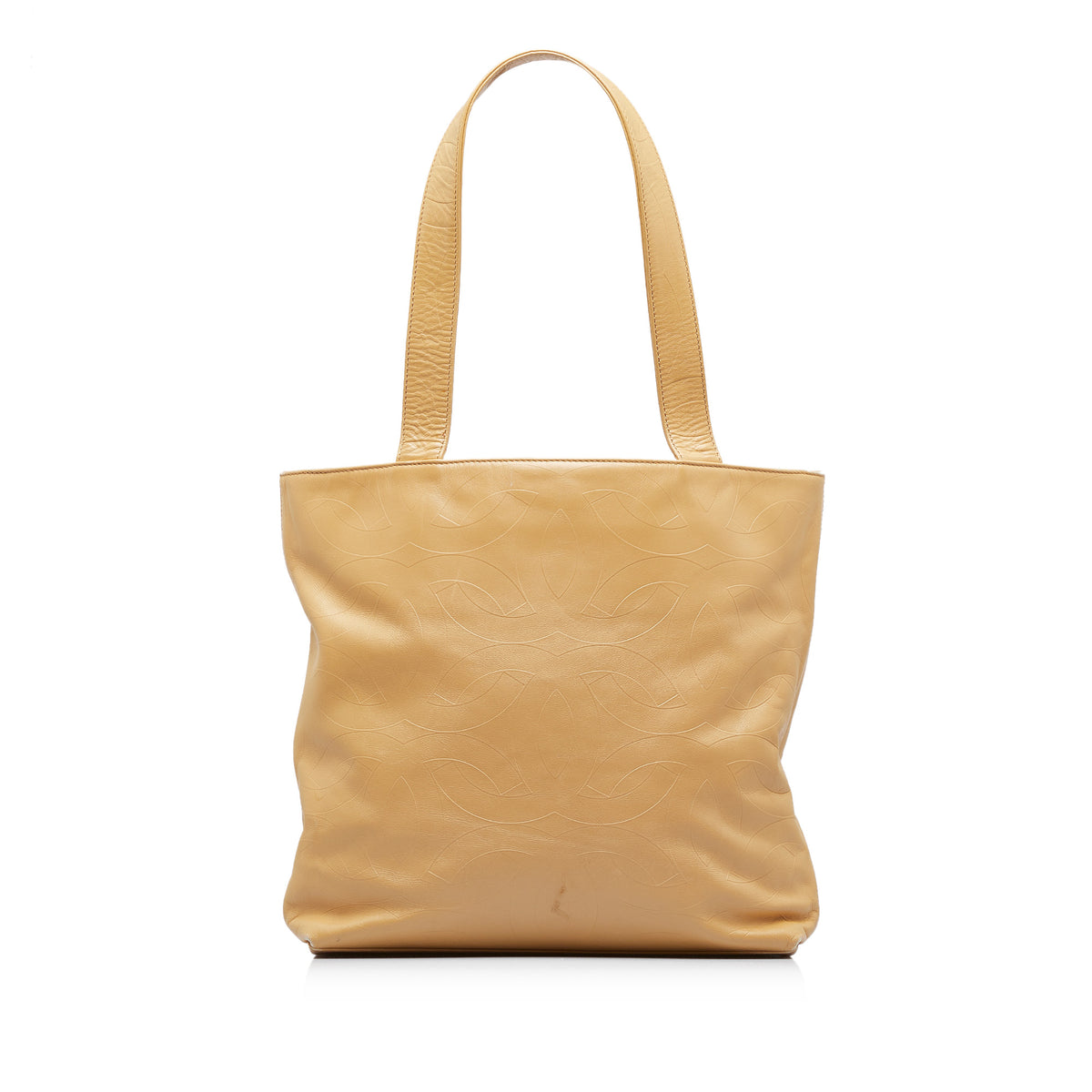 CC Embossed Leather Tote Bag