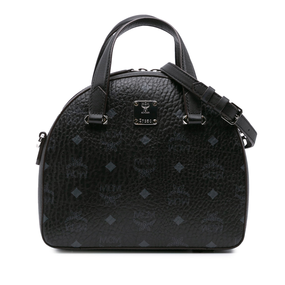 Small Visetos Coated Canvas Half Moon Satchel