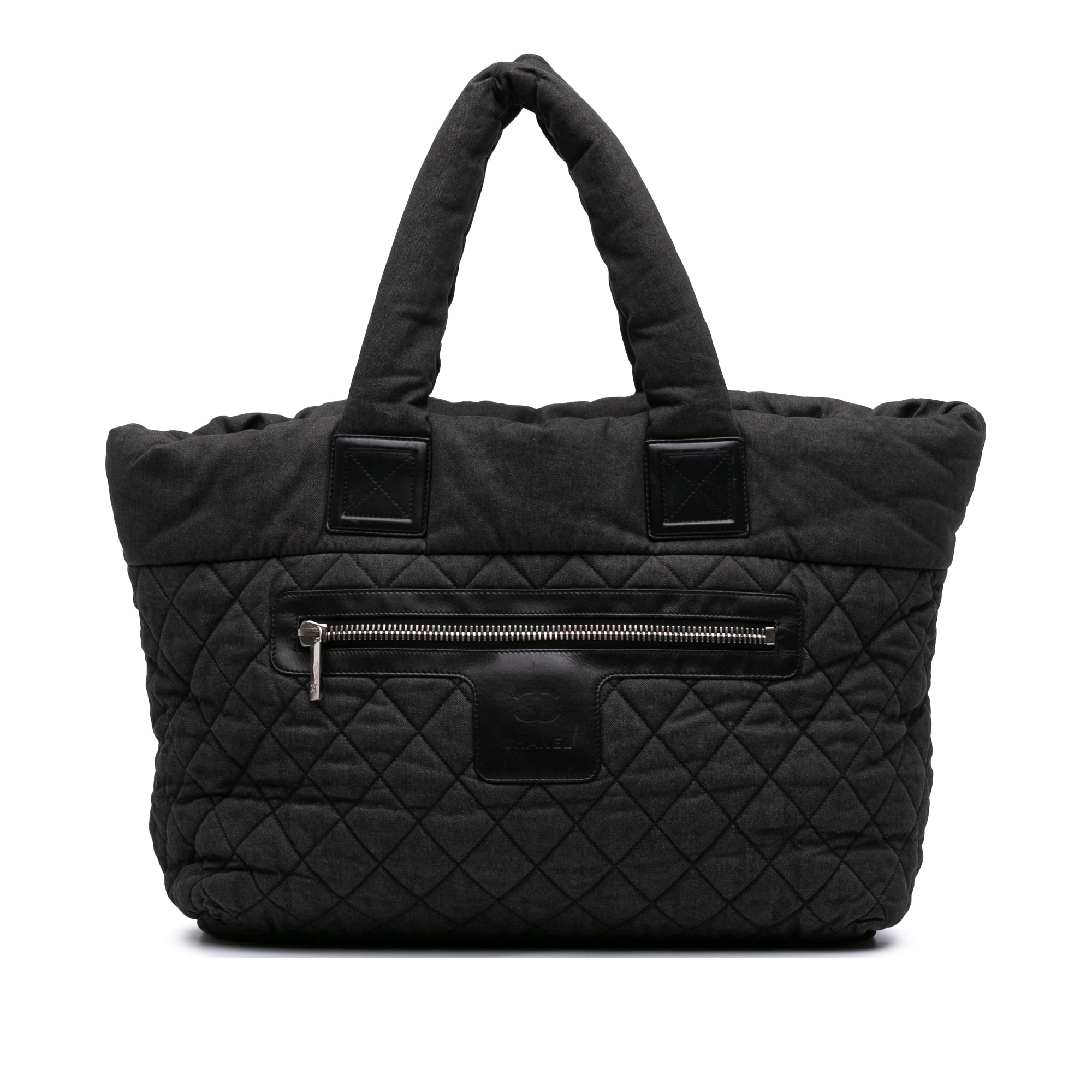Large Quilted Denim Coco Cocoon Tote
