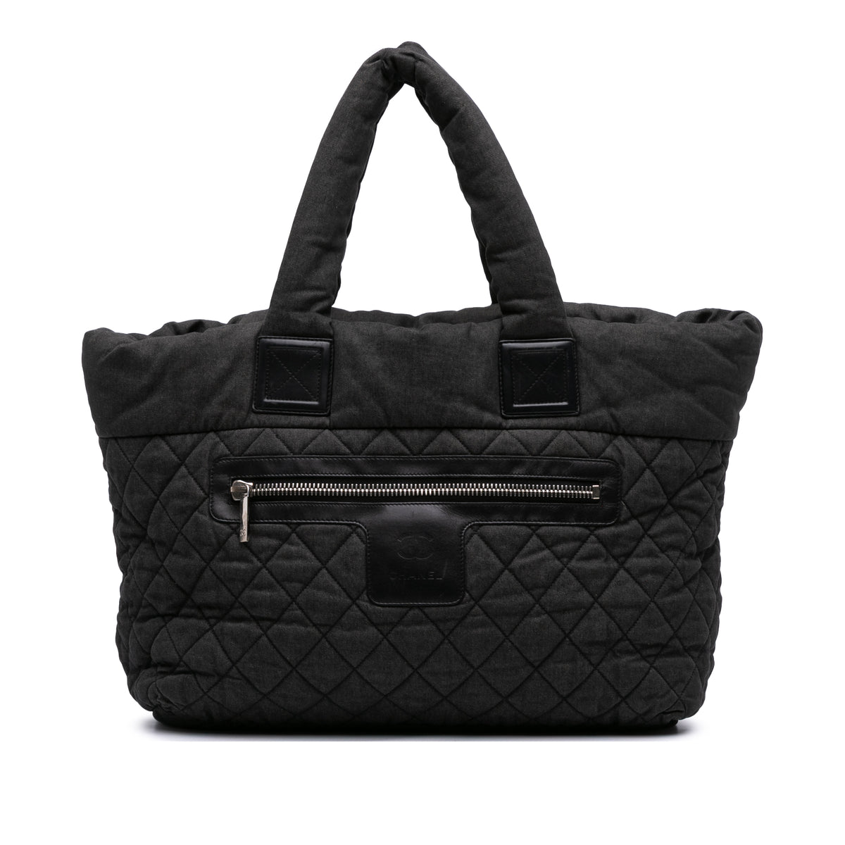 Large Quilted Denim Coco Cocoon Tote