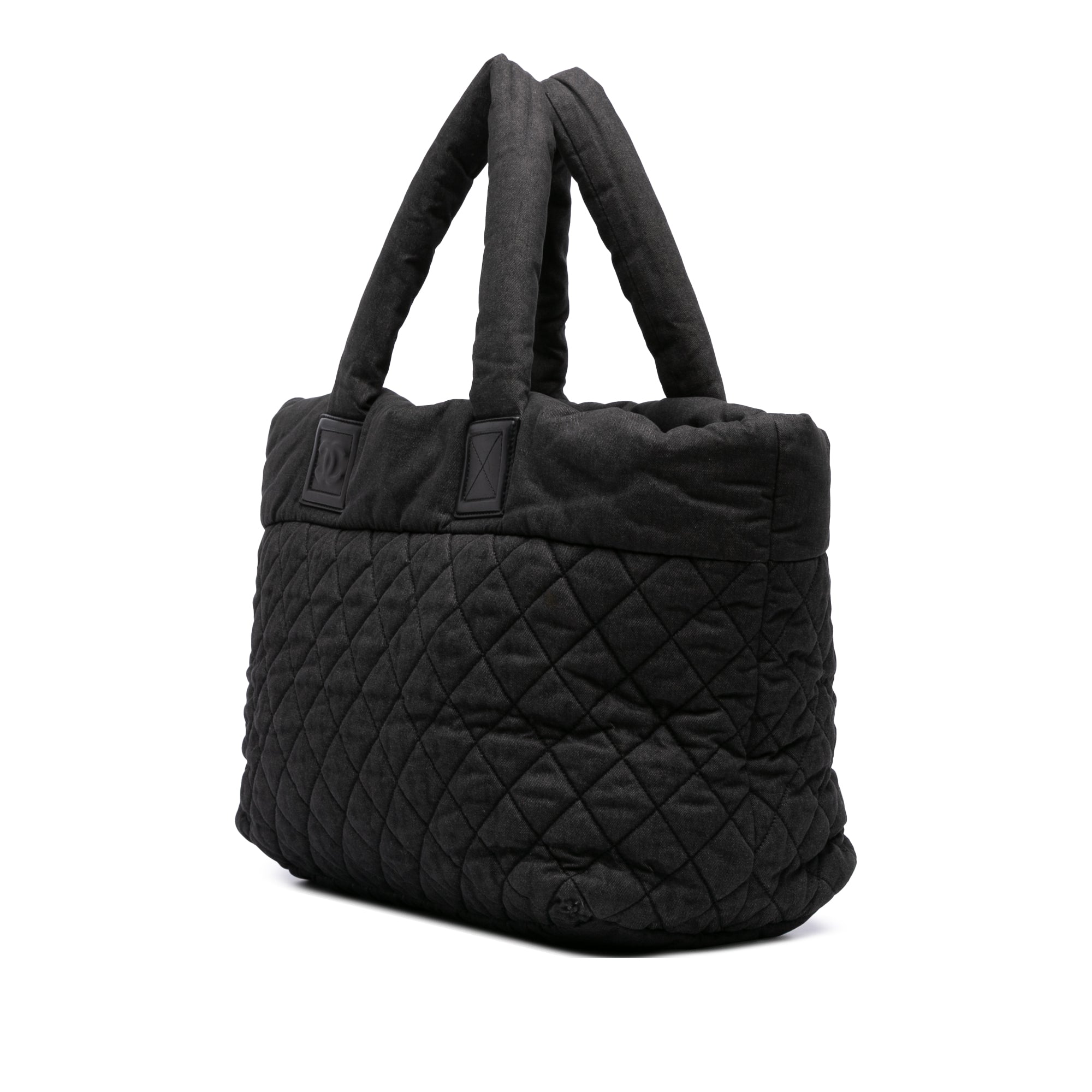 Large Quilted Denim Coco Cocoon Tote