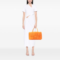 Small Shearling Intrecciato Arco Tote