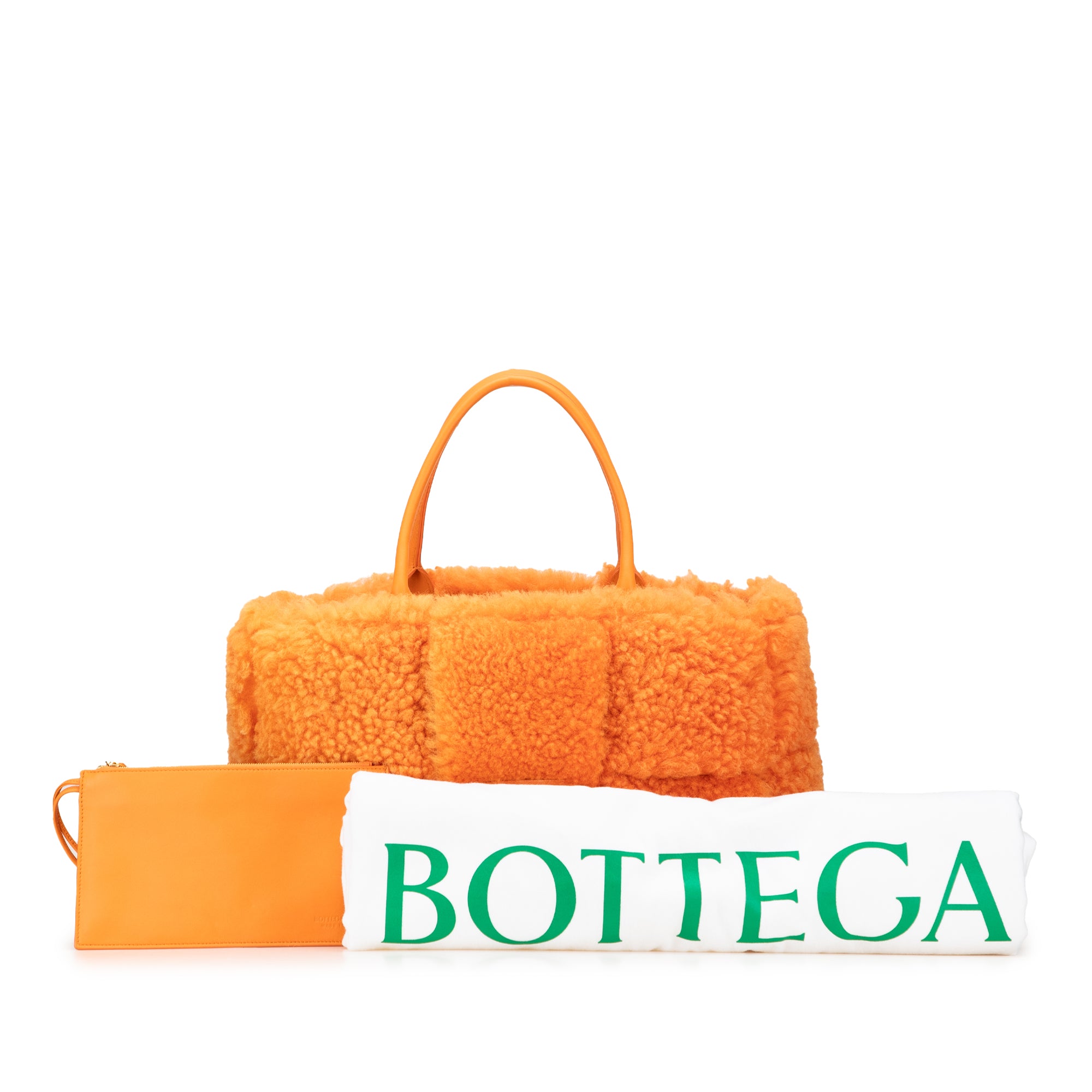 Small Shearling Intrecciato Arco Tote