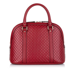 Microguccissima Dome Leather Satchel_2