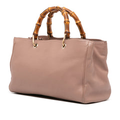 Medium Calfskin Bamboo Shopper Satchel