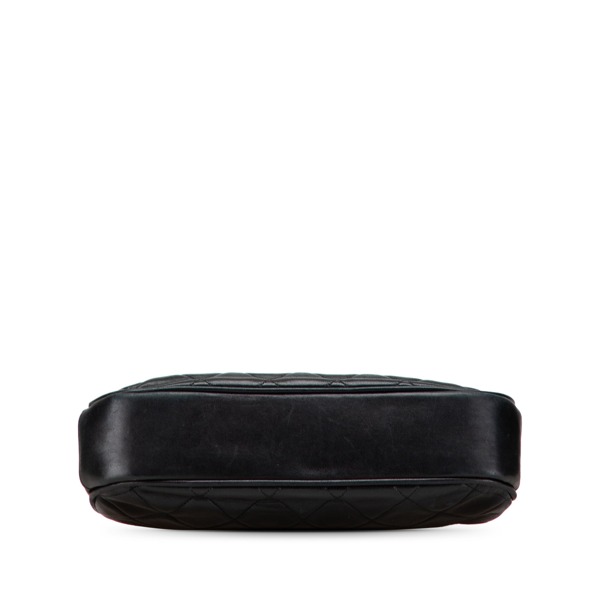 CC Quilted Lambskin Kiss Lock Frame Top Handle Bag