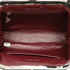 CC Quilted Lambskin Kiss Lock Frame Top Handle Bag