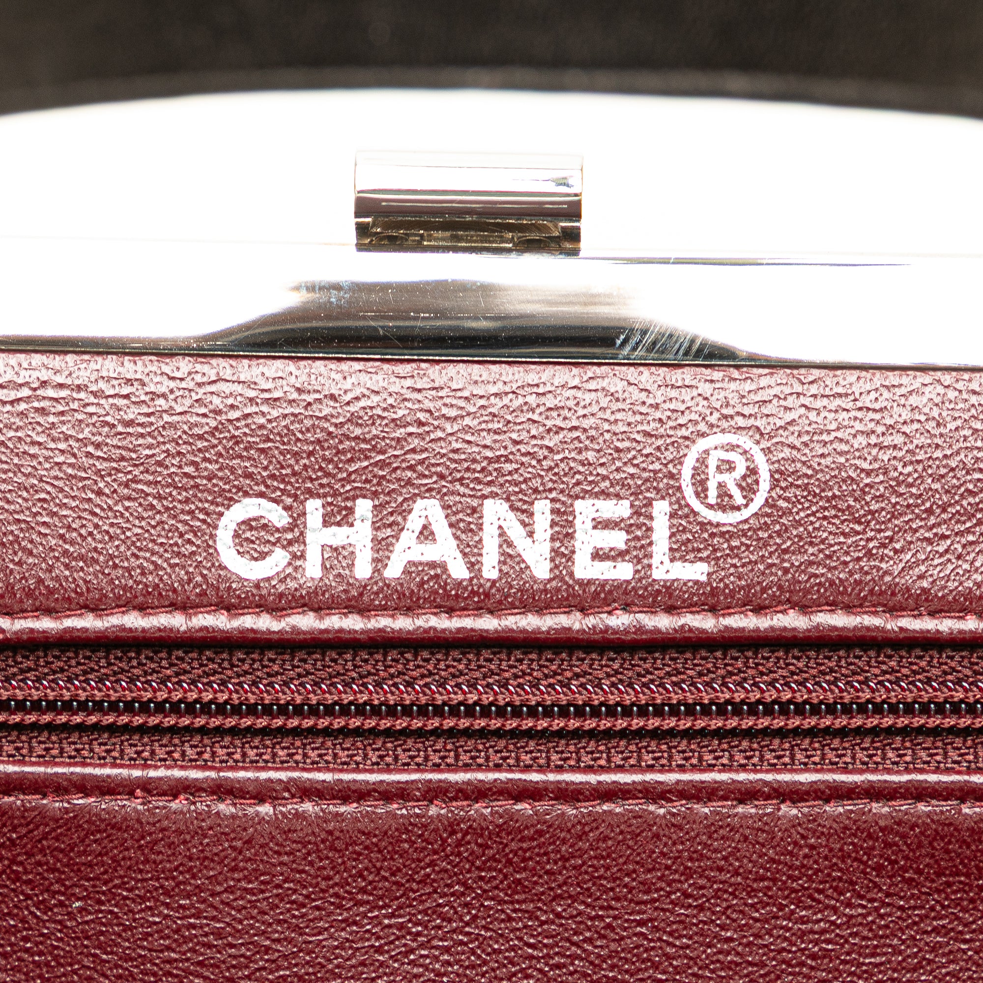CC Quilted Lambskin Kiss Lock Frame Top Handle Bag