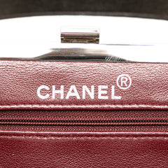 CC Quilted Lambskin Kiss Lock Frame Top Handle Bag