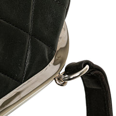 CC Quilted Lambskin Kiss Lock Frame Top Handle Bag