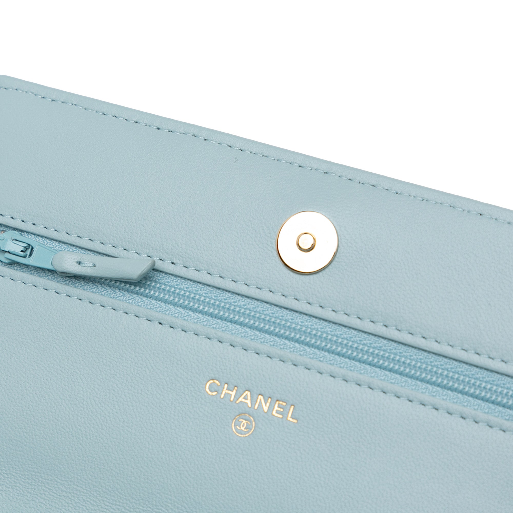 CC Lambskin Pearl Wallet On Chain