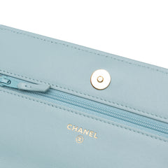 CC Lambskin Pearl Wallet On Chain