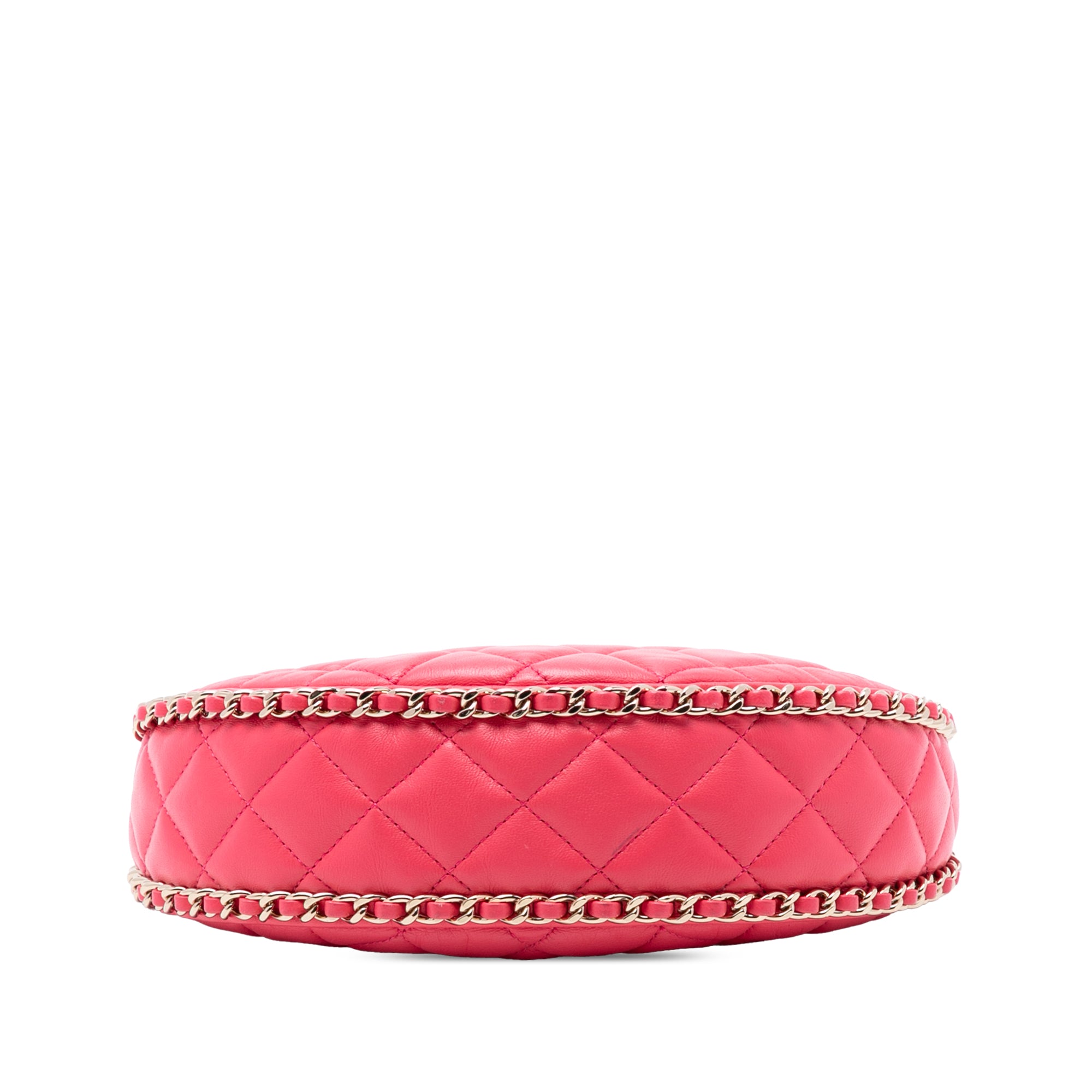 Small Quilted Lambskin Chain Around Hook Hobo Bag