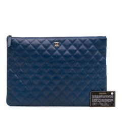 Large Quilted Lambskin O Case Clutch