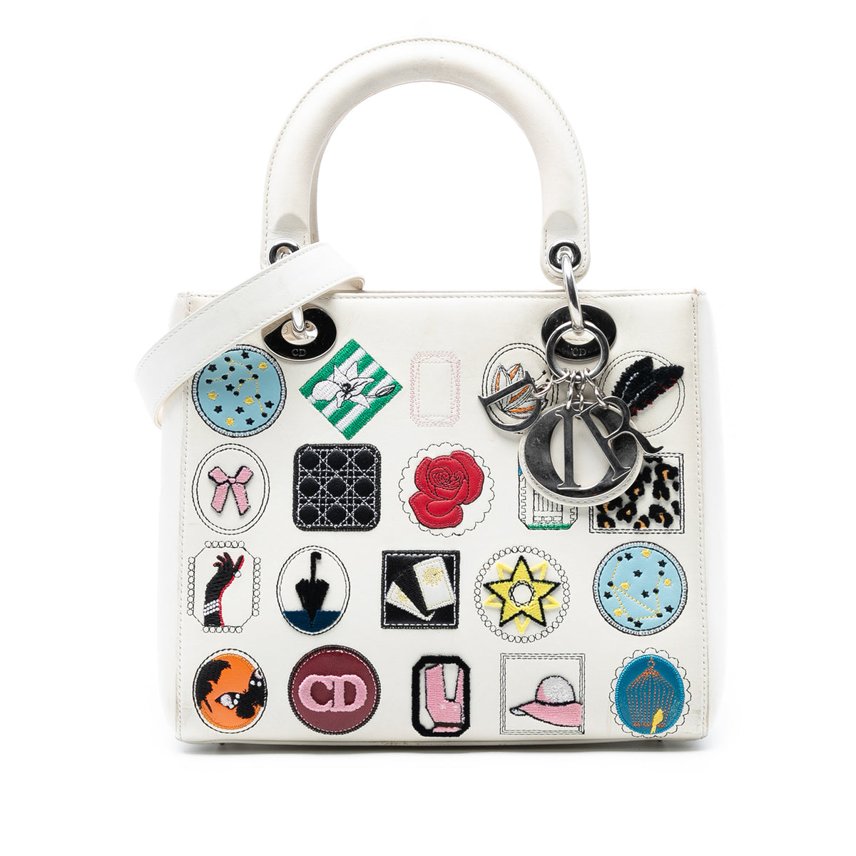Medium Calfskin Patch Embellished Lady Dior